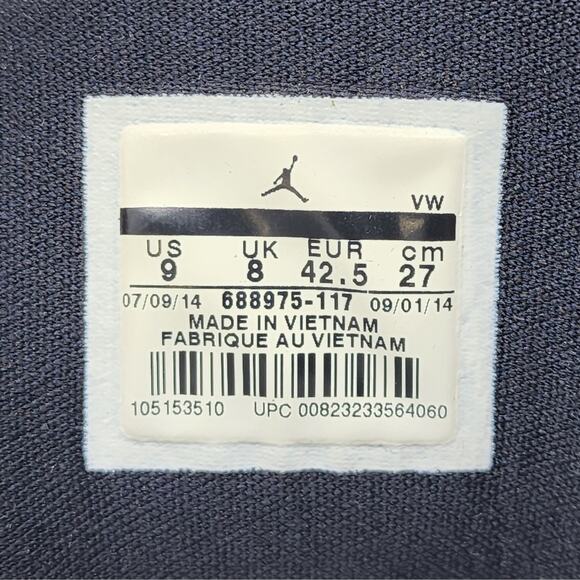 Nike Jordan Velocity BP White Legend Blue 688975-117 Size 9 US 2014 - Preowned - Picture 9 of 10